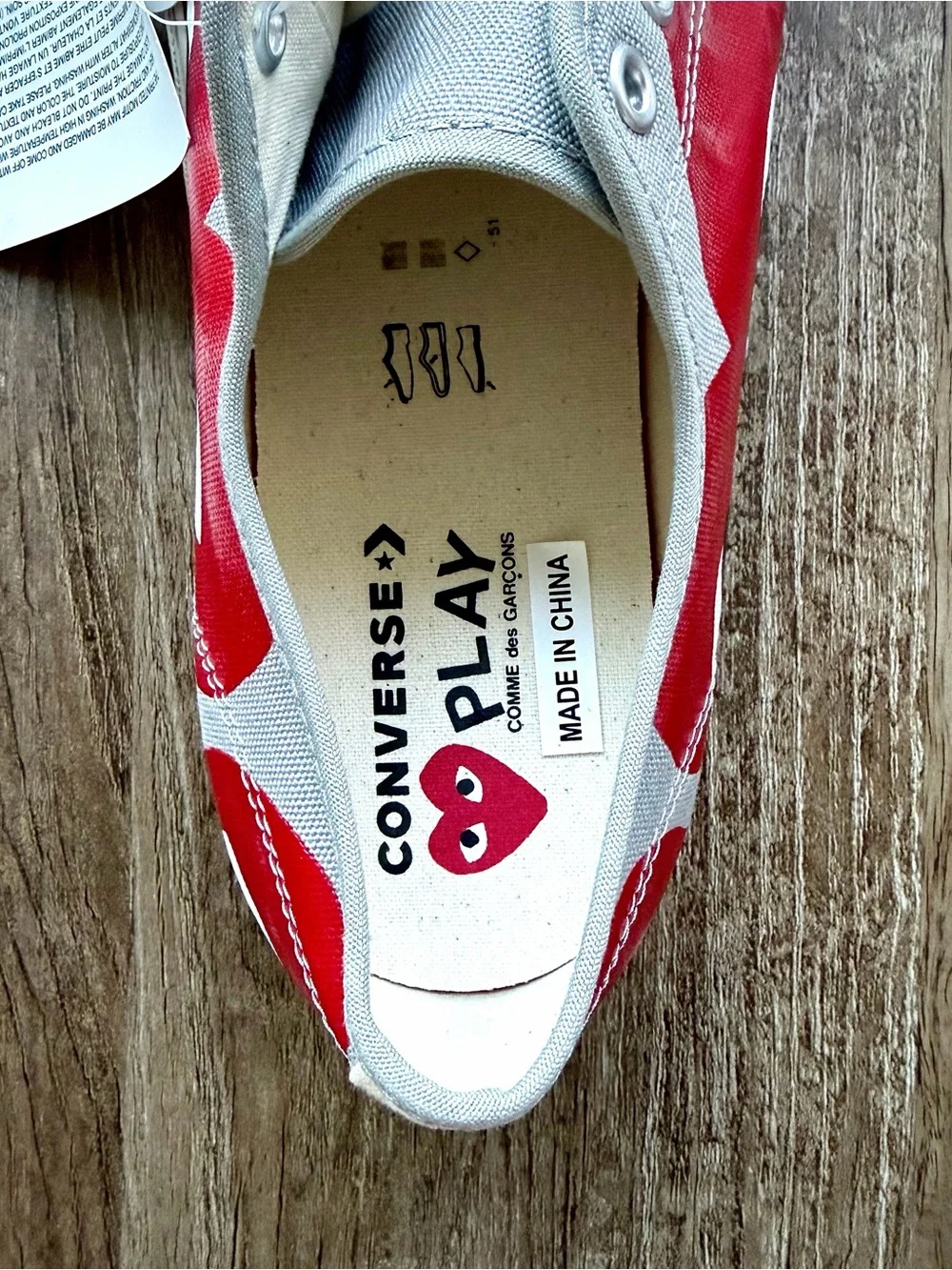 CDG PLAY x Converse Jack Purcell Men’s 12 171260C NEW